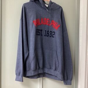 Gildan City Sweatshirt Mens Size 2XL Blue Pullover Philadelphia 1682 Hooded